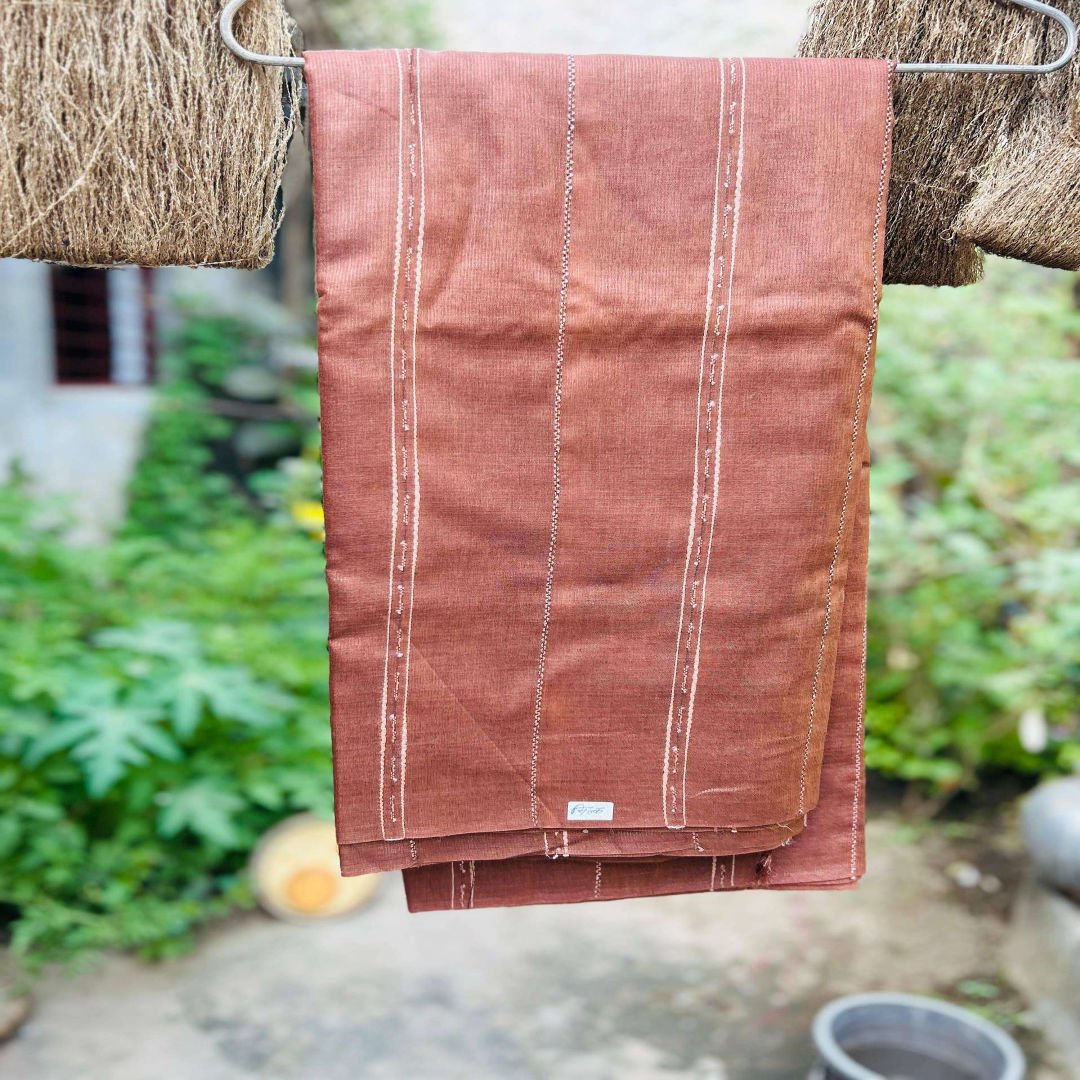 osa Silk Saree Brown - ruralrack.com