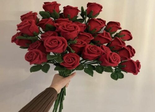 Crochet Red Rose Bouquet-ruralrack