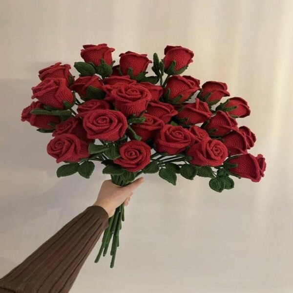Crochet Red Rose Bouquet-ruralrack